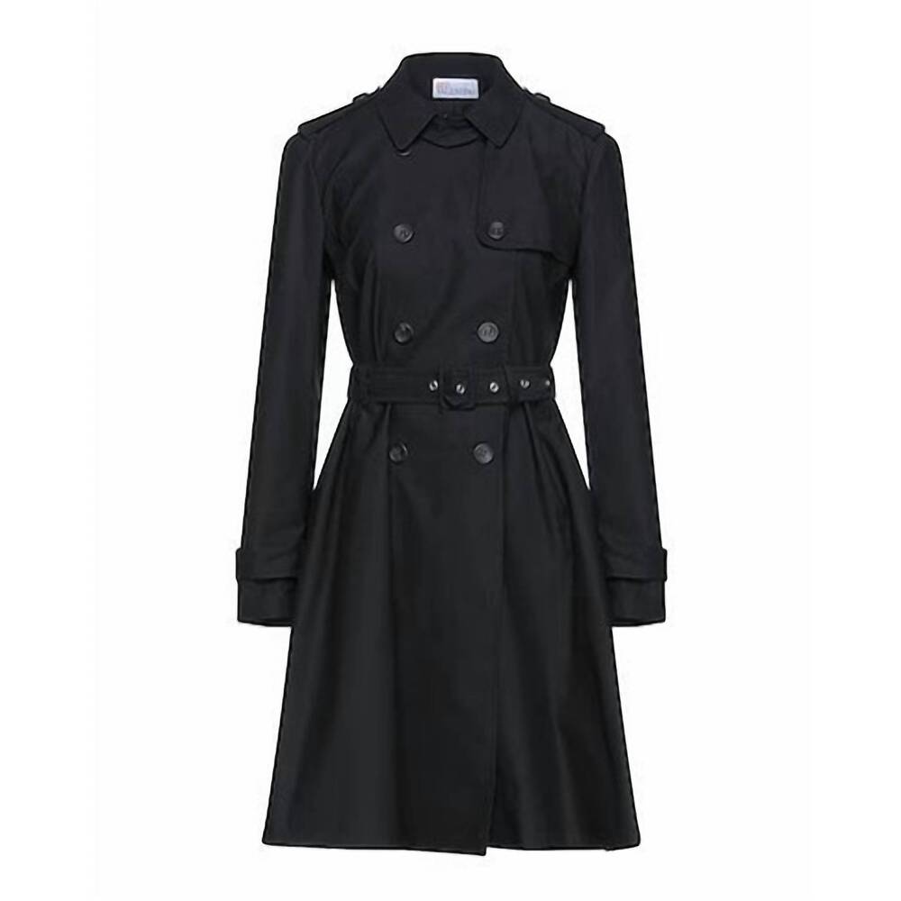 NEW RED VALENTINO women's double breasted long peacoat in black